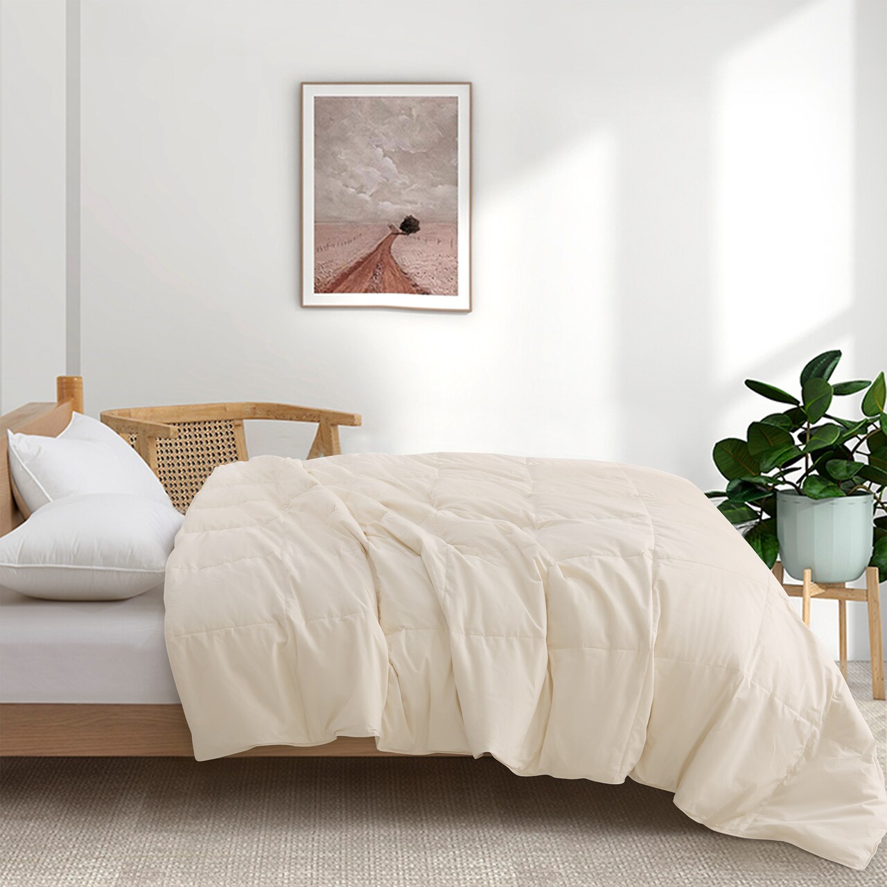 Peace Nest Premium Lightweight Organic Cotton Comforter with Down and Feather Fiber Fill Perfect for Summer